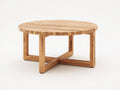 Gartentisch aus Holz 120x120x75 cm - Natur - runde Lamellentischplatte mit Kreuzgestell