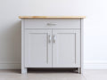 Sideboards aus Holzwerkstoff 90x40x90 cm Grau-Natur mit 2 Türen und 1 Schublade