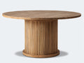 Gartentisch aus Holz mit 120 x 120 x 75 cm - Runde Tischplatte in Holzfarbe - Modernes Design für Garten Terrasse und Außenbereich
