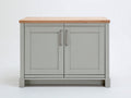 Sideboard aus Holz mit 120 x 40 x 90 cm - Graue Oberfläche mit zwei Türen und Holzabdeckung - Modernes Design für Esszimmer und Wohnbereich