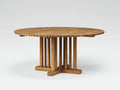 Gartentisch aus Holz 140x140x75 cm - Naturholz - Runder Esstisch für Garten Terrasse und Außenbereich