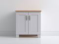 Sideboards aus Holzwerkstoff 80x35x90 cm - Grau-Natur - mit 2 Türen und Holzoptikplatte