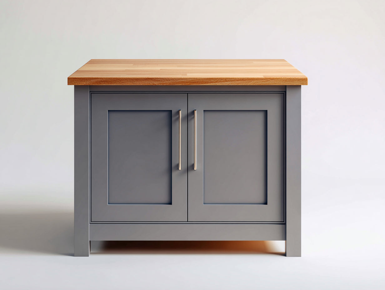 Sideboards aus Holzwerkstoff 100x42x90 cm Anthrazit-Natur mit 2 Türen und Metallgriffen