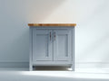 Sideboard aus Holz mit 100 x 40 x 90 cm - Graue Oberfläche mit zwei Türen und Holzabdeckung - Modernes Design für Esszimmer und Wohnbereich