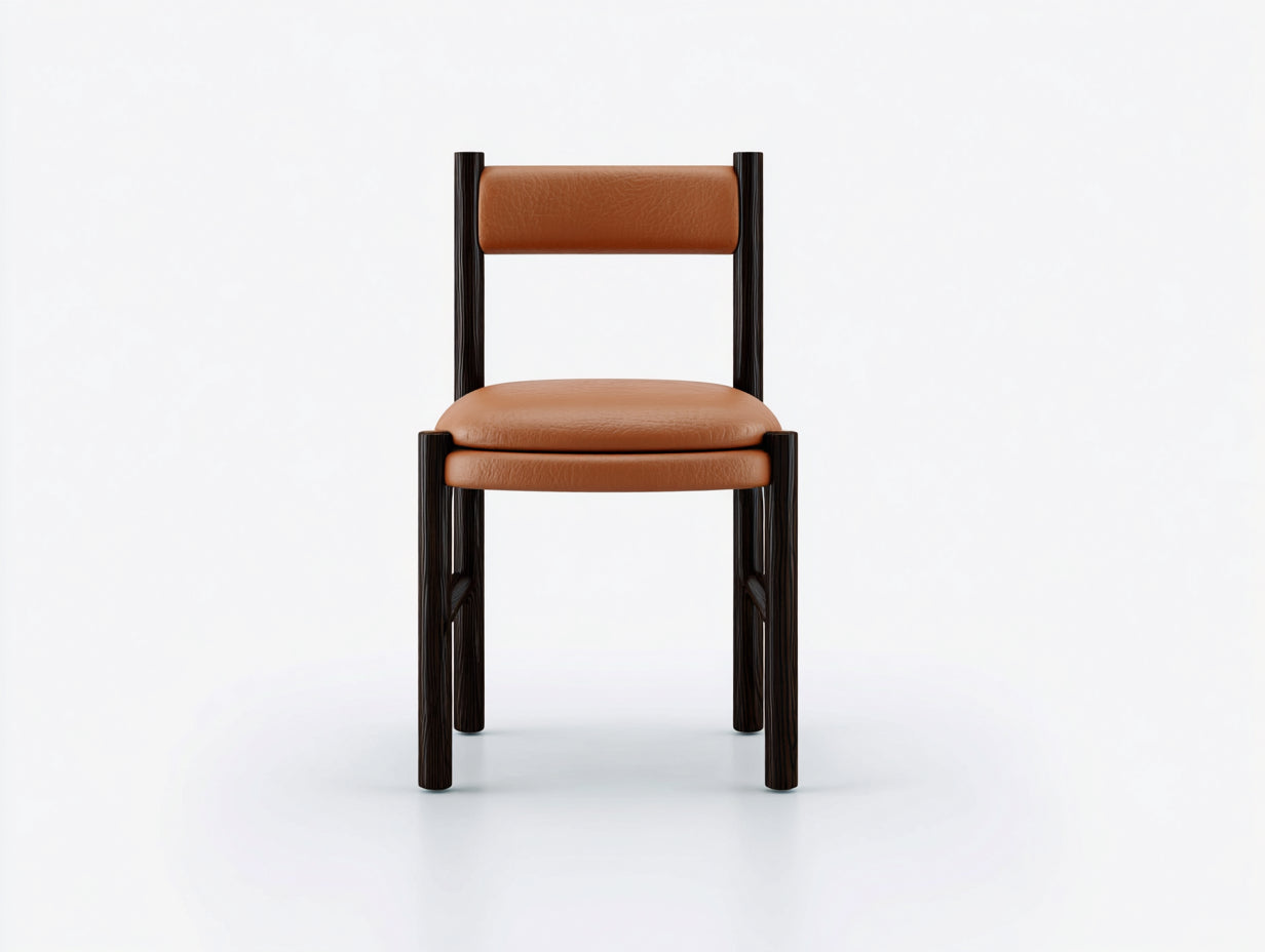 Esszimmerstühle aus Holz und Kunstleder 55x55x80 cm - Braun Schwarz - Modernes Design für Esszimmer