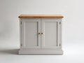 Sideboard aus Holz mit 120 x 40 x 90 cm - Weiße Oberfläche mit zwei Türen und Holzabdeckung - Modernes Design für Esszimmer und Wohnbereich