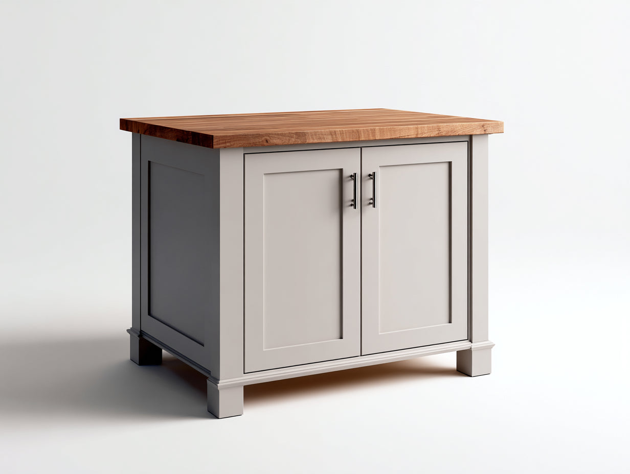 Sideboards aus Holzwerkstoff 110x45x90 cm - Grau-Natur - mit 2 Türen und Holzoptikplatte