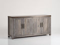 Sideboards aus Holzwerkstoff 180x45x90 cm Grau-Braun mit 4 Türen und rustikaler Holzoptik